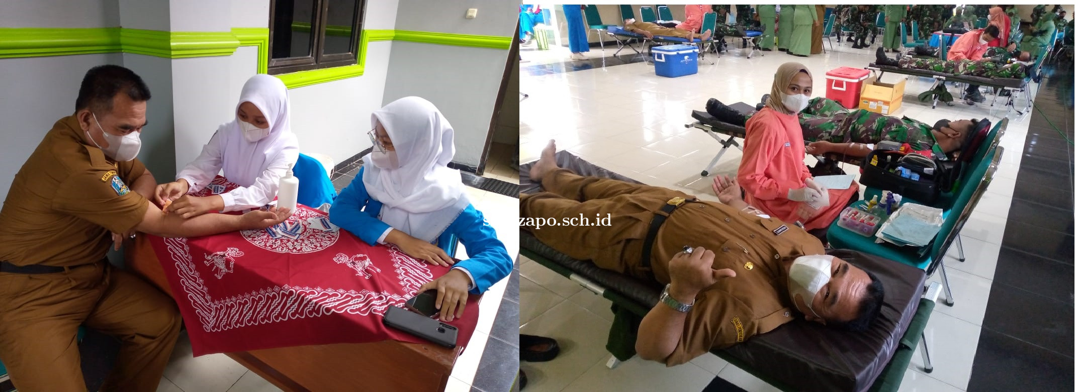 SMAN 1 Ponorogo beserta Kodim 0802/Ponorogo dan PMI Kabupaten Ponorogo Gelar Donor Darah Bersama